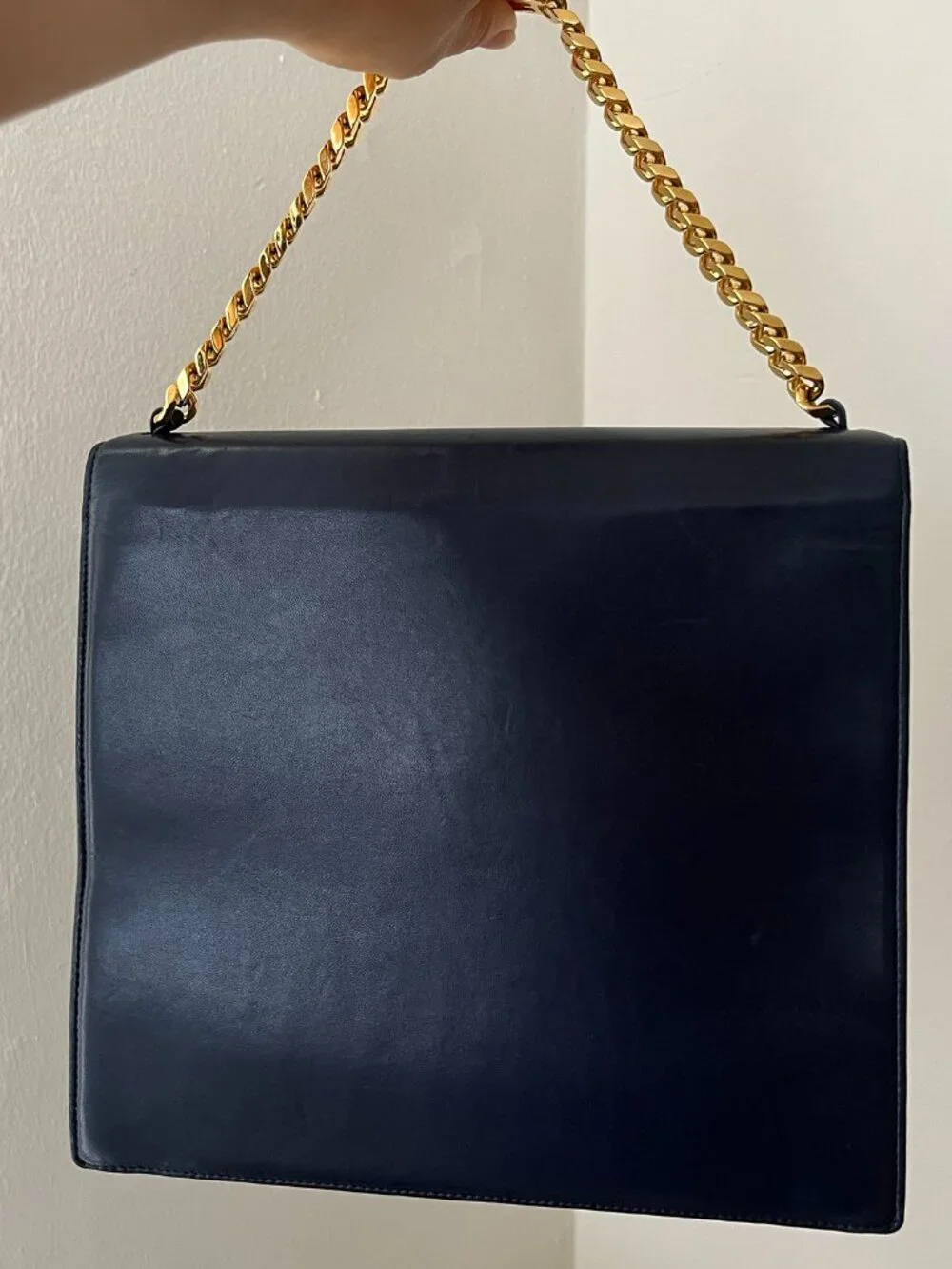 Authentic Vintage CHANEL 1996-1997 CC Lambskin Gold Chain Handle Flap handbag